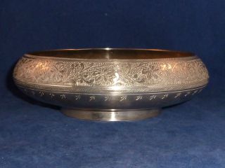 Gorgeous Vintage Indian Silver Plated Bowl photo