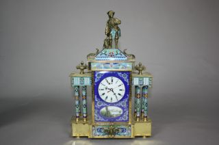 20th Century Cloisonne Enameled Clock photo
