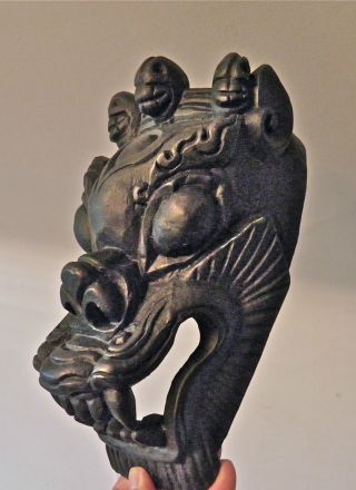 Bhutanese Wooden Dragon Mask photo