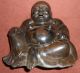 Ming / Qing Dynasty Chinese Bronze Smiling Fat Laughing Happy Buddha Budai Buddha photo 6