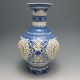 Set 2 Pieces Hollowed Chinese Blue And White Porcelain Big Vase Nr/nc1743 Vases photo 2