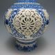 Set 2 Pieces Hollowed Chinese Blue And White Porcelain Big Vase Nr/nc1743 Vases photo 3