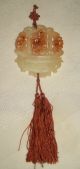 Antique Chinese Openwork Carved Jade Pendant Lotus Flower Basket Necklaces & Pendants photo 4