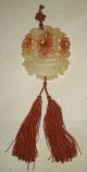Antique Chinese Openwork Carved Jade Pendant Lotus Flower Basket Necklaces & Pendants photo 6