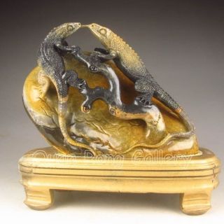 Chinese Shoushan Stone Statue - Lizard Nr photo