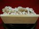 Hand Crafted Japanese Art Ox Bone Miniature Temple Scene Statues photo 9