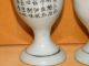 Vtg White Porcelain Gilt Chinese Mandarin Characters Egg Cups Cordial Goblet Set Glasses & Cups photo 7