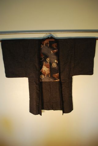Vintage Indigo Cotton Kasuri Haori Jacket Kimono Textile photo