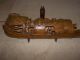 19th C Chinese Bamboo Hand Carved Junk / Fishing Boat W/ Figures Other photo 9