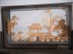 Vintage Chinese Carved Cork Art In Glass And Wood Case Amazing Detail Other photo 2