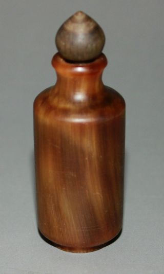 Chinese 100% Ox Horn Hand Carved Drawing Jiao Snuff Bottle photo