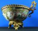 Rare 18thc Chinese Qianlong Famille Verte Figural Bronze Mounted Punch Bowl Bowls photo 1