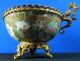 Rare 18thc Chinese Qianlong Famille Verte Figural Bronze Mounted Punch Bowl Bowls photo 7