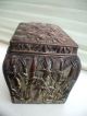 Antique Japanese Copper Box Heavily Embossed With Bamboo - Weighs Nearly 1 Kilo Boxes photo 2