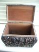 Antique Japanese Copper Box Heavily Embossed With Bamboo - Weighs Nearly 1 Kilo Boxes photo 3