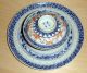 Antique Chinese Asian Signed 19c Porcelain Rice Bowl And Plate Bowls photo 5