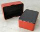 Japanese Lacquer Box Bamboo And Sun In Carnelian Gold And Grays 2.  5 