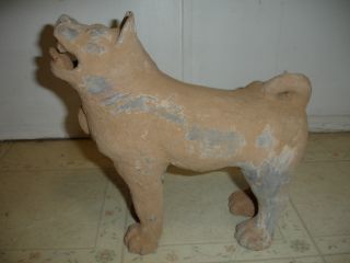 Chinese Han Dynasty [206 Bc - 220 Ad] Clay Dog Figure photo