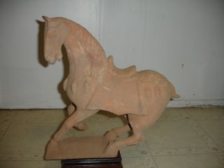 Chinese Han Dynasty [206 Bc - 220 Ad] Clay Horse Figure photo