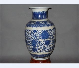 Big/ Antique Chinese Blue And White Porcelain Vase/ H30cm photo