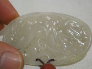 12.  A Chinese White Jade Pandent Probably Late Ming To Early Qing Dynasty photo