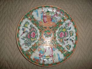 Antique Chinese Rose Medallion Porcelain Plate C1850 ~8 1/4 