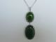 Antique Green Jade 14k White Gold Oval Pendant Necklaces & Pendants photo 7