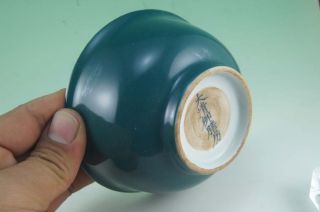 Chinese Monochrome Blue Glaze Porcelain Bowl photo