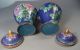 Fine Old Pair China Chinese Cloisonne Vases Chrysanthenum Floral Decor 20th C. Boxes photo 9