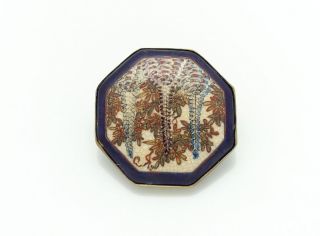 Antique Meiji Period Japanese Satsuma Brooch Pin photo