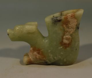 Ancient China Old Hetian Jade Hand - Carved Statue (beast Wineglass) photo