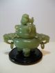 Antique Chinese Lion & Dragon Incense Lamp Old Jade Box Other photo 1