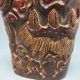 Old Antique 18 - 19th Chinese Ox Horn Carved Old Man Jiao Cup Nr/pc2036 Other photo 1