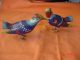 Chinese Antique Enameled Cloisonne Pair Of 2 Birds Lovely Birds Birds photo 2