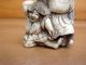 Antique 19c Ox Bone Asian Chinese Netsuke Miniature Statue Netsuke photo 1