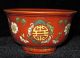 Chinese Collectible Red Porcelain Bowl Size Diameter 12cm Tall 7cm Bowls photo 1