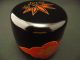 Japanese Antique Lacquer Wooden Tea Caddy Bell Flower And Emblem Makie Natsume Tea Caddies photo 9