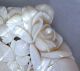 Antique Chinese Carved Mother Of Pearl / Mop Shell With Flowers & Pearls (8.  7 