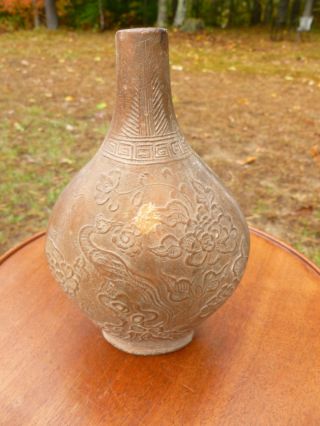 Antique Chinese Pottery Unglazed Vase Flask Bottle Persian Japanese photo