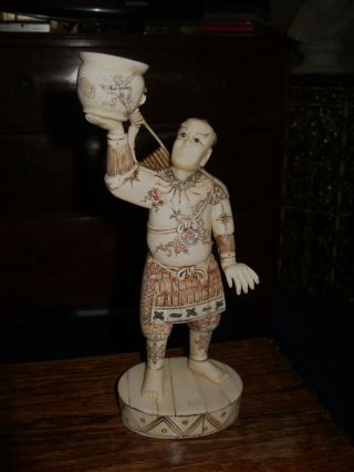 Antique Chinese Carved Bone Figure photo
