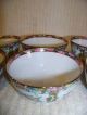 Hand Painted Chinese Porcelain Soup Bowls Gold Trim 6 Bowls photo 1