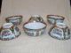 Hand Painted Chinese Porcelain Soup Bowls Gold Trim 6 Bowls photo 3