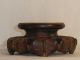 Old,  Probably Ant.  Chinese Hand Carved Wood Footed Display Stand.  Mk ' D 
