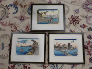 Set Of 3 Japanese Woodblock Prints (framed) photo