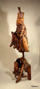 Chinese Rootwood Carving Emaciated Immortal With Mythical Beast Woodenware photo 2
