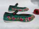New Vintage Style,  Silk Hand Embroidered Floral Plat Sole Women Shoes Size 6 Robes & Textiles photo 1