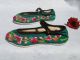 New Vintage Style,  Silk Hand Embroidered Floral Plat Sole Women Shoes Size 6 Robes & Textiles photo 2