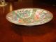 Antique Chinese Rose Medallion Soup Bowl Plate A,  8 1/2 