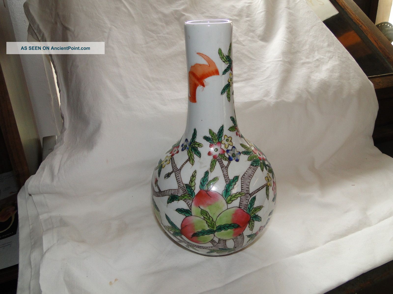 Old Chinese Vase With Bats And Peachs Vases photo