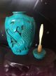 Antique Chinese Turquoise Snuff Bottle,  Carved Calligraphy Signed, Other photo 5